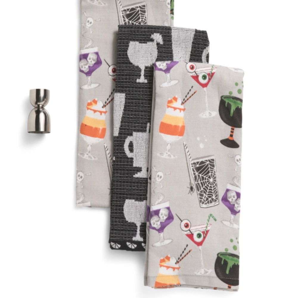 Halloween Hand Towel Set with Jigger - NWT
